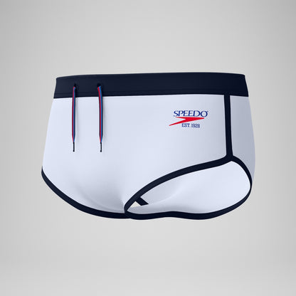 Jetstream 3.5'' Logo Brief White/Navy | Speedo