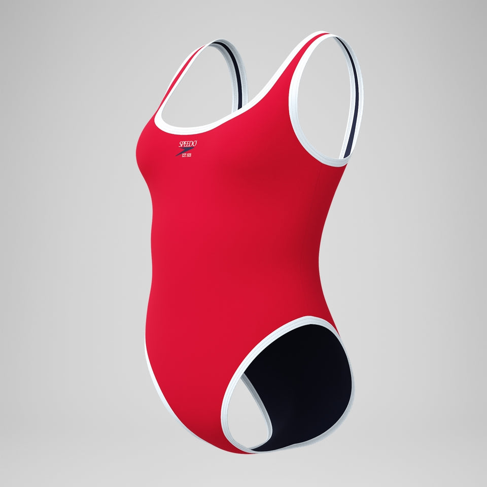 Jetstream Solid Scoop Bound Swimsuit Red | Speedo