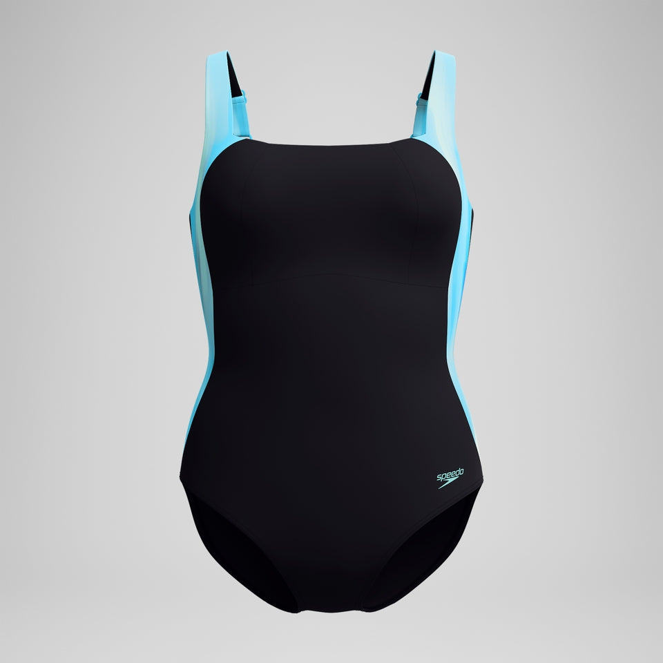 Shaping Printed LunaLustre Swimsuit Black/Turquoise | Speedo