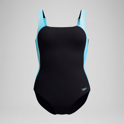 Shaping Printed LunaLustre Swimsuit Black/Turquoise | Speedo