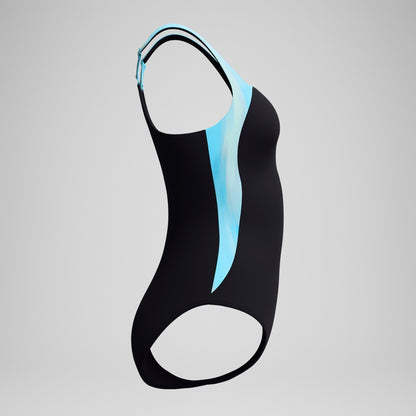 Shaping Printed LunaLustre Swimsuit Black/Turquoise | Speedo