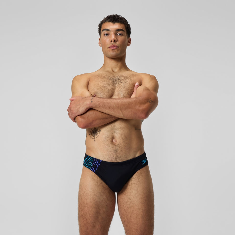 Tech Panel 7cm Brief Black/Blue | Speedo