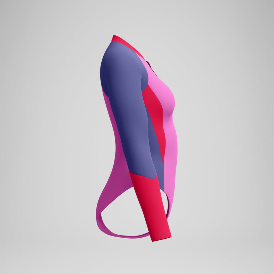 Colourblock Long Sleeve Swimsuit Pink/Purple | Speedo