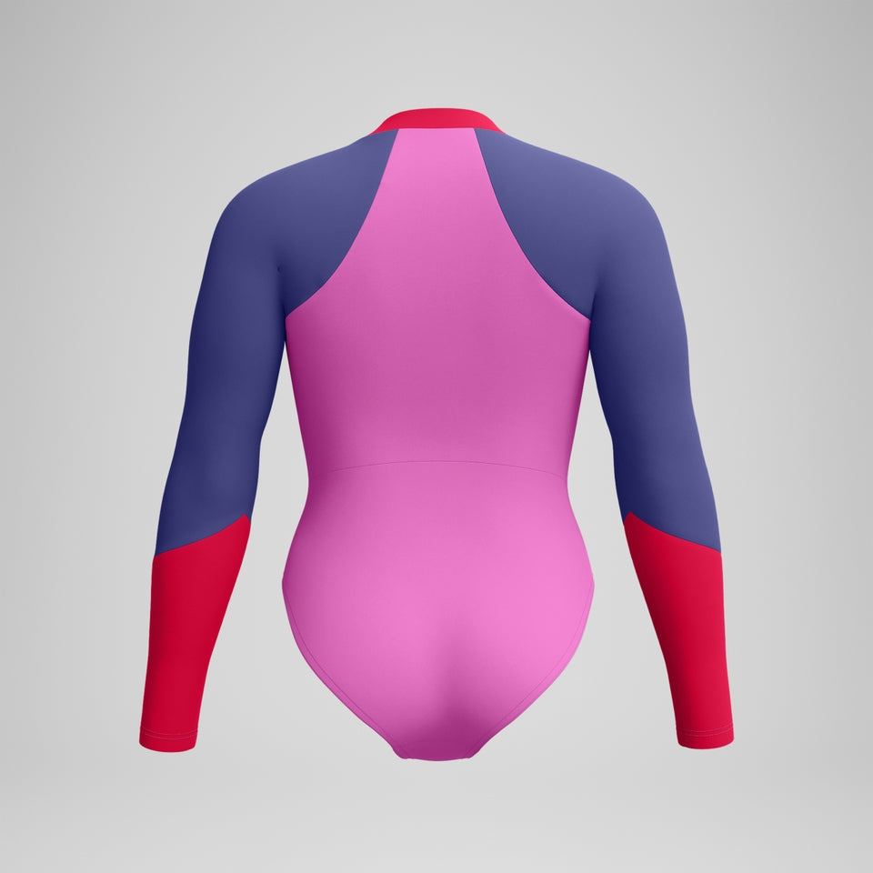 Colourblock Long Sleeve Swimsuit Pink/Purple | Speedo