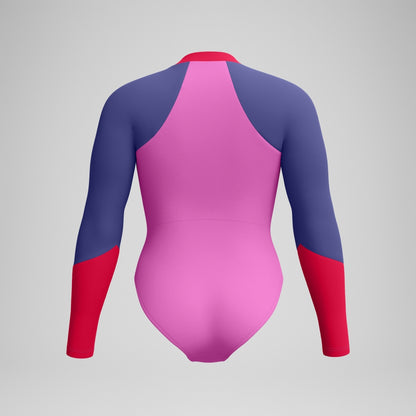 Colourblock Long Sleeve Swimsuit Pink/Purple | Speedo