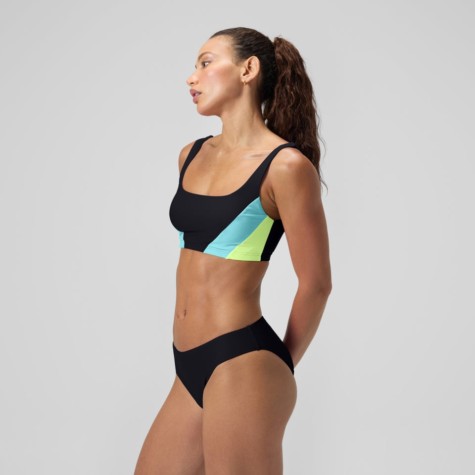 Colourblock Scoop Bikini Top Black | Speedo