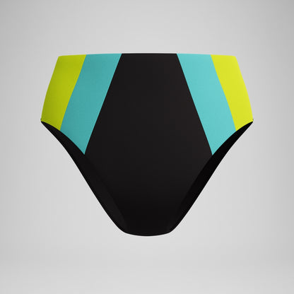 Colourblock Highwaist Bikini Bottom Black | Speedo