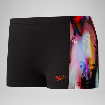 Boys' Digital Panel Aquashort Black | Speedo