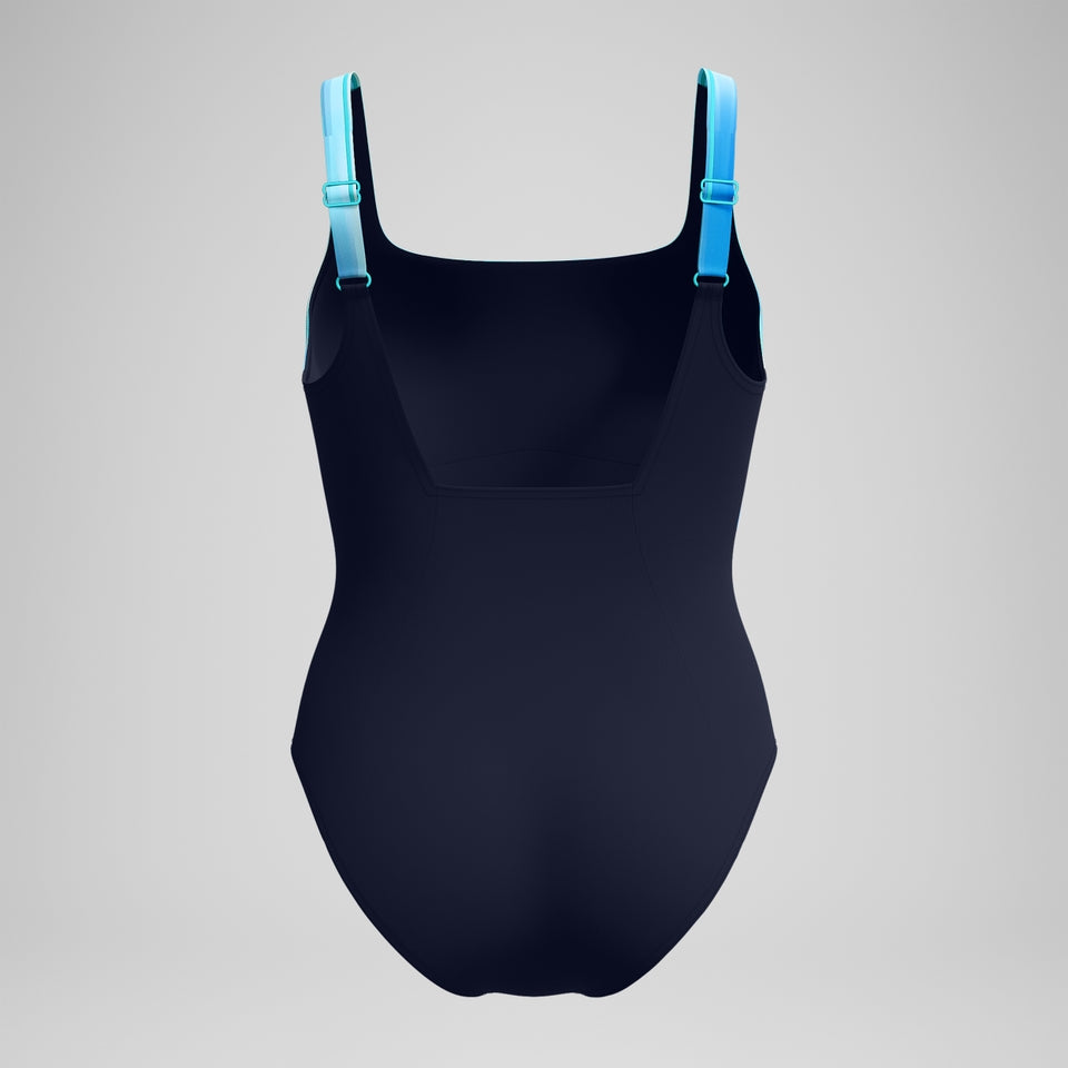Shaping Printed Contour Eclipse Swimsuit Navy/Green | Speedo