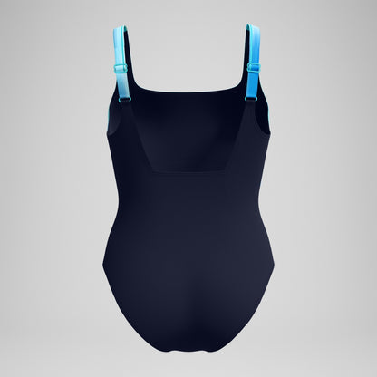 Shaping Printed Contour Eclipse Swimsuit Navy/Green | Speedo