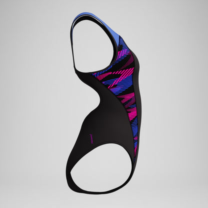 Placement Laneback Swimsuit Black/Blue | Speedo