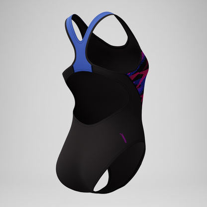 Placement Laneback Swimsuit Black/Blue | Speedo