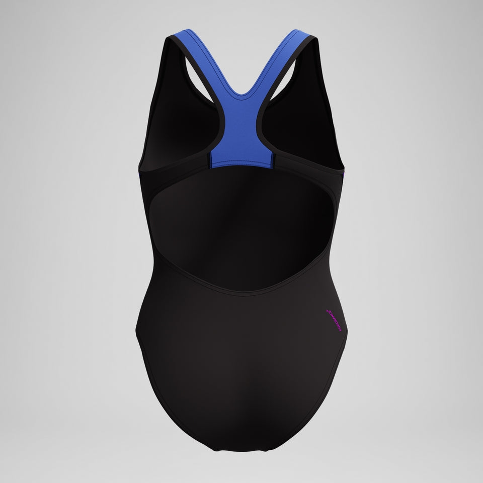 Placement Laneback Swimsuit Black/Blue | Speedo