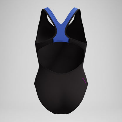 Placement Laneback Swimsuit Black/Blue | Speedo