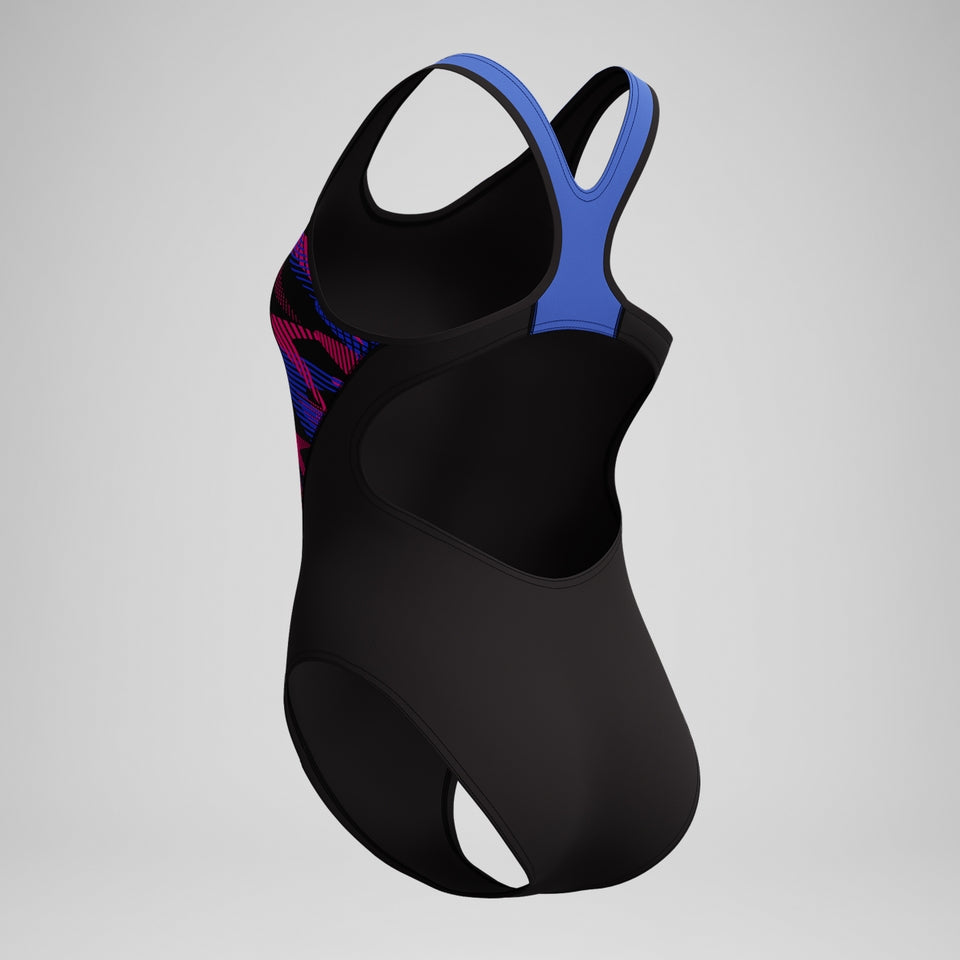 Placement Laneback Swimsuit Black/Blue | Speedo