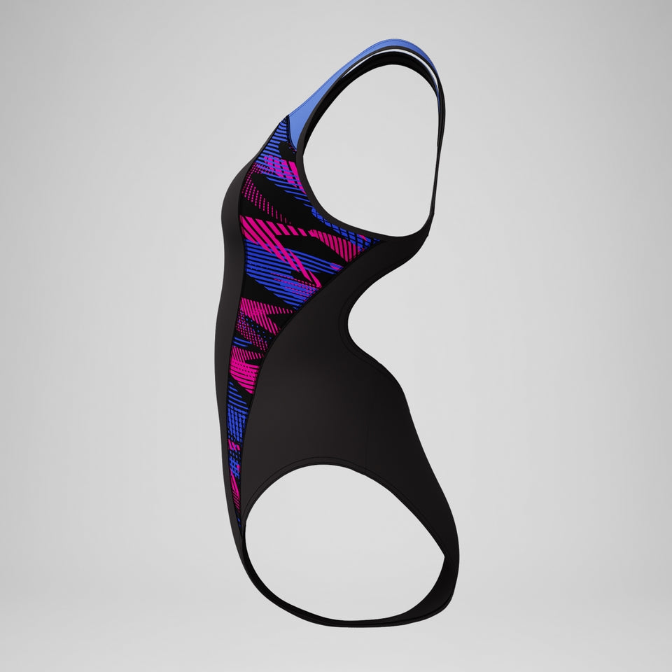 Placement Laneback Swimsuit Black/Blue | Speedo