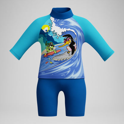 Boys' Learn to Swim Sun Protection Top & Short Blue | Speedo