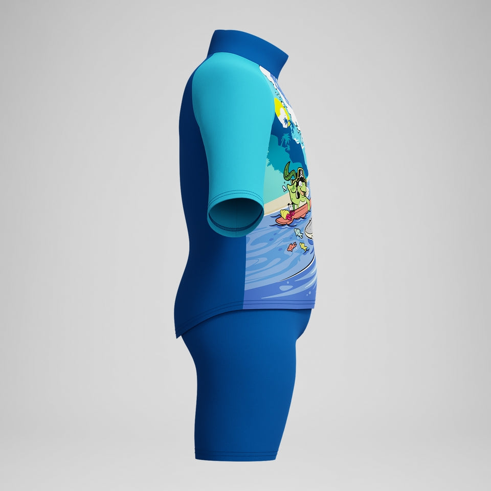 Boys' Learn to Swim Sun Protection Top & Short Blue | Speedo