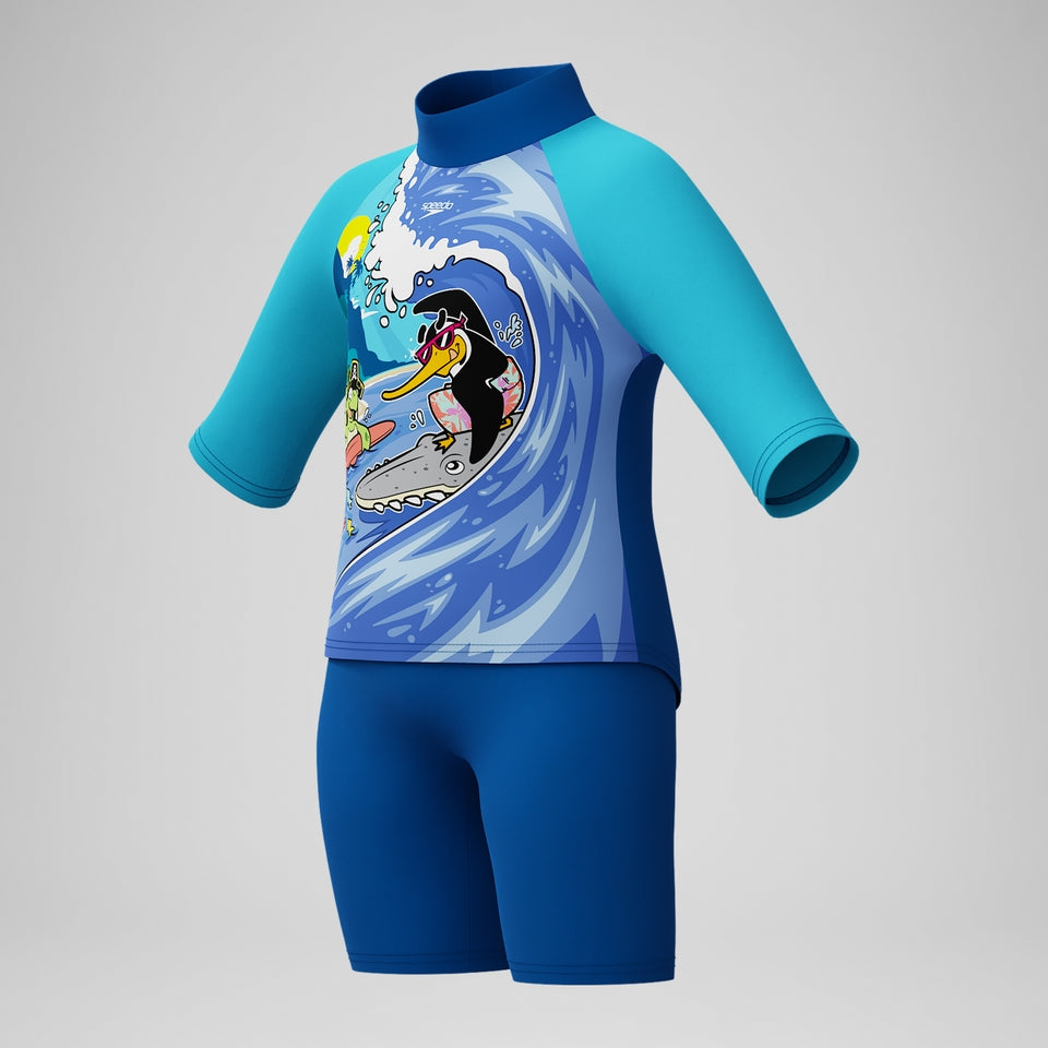 Boys' Learn to Swim Sun Protection Top & Short Blue | Speedo