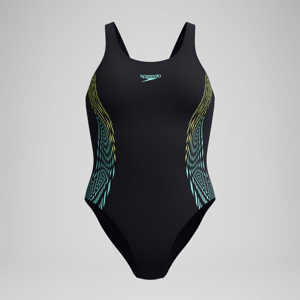 Placement Muscleback Swimsuit Black/Yellow | Speedo