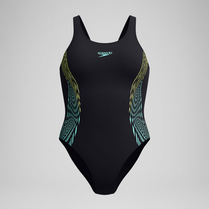 Placement Muscleback Swimsuit Black/Yellow | Speedo