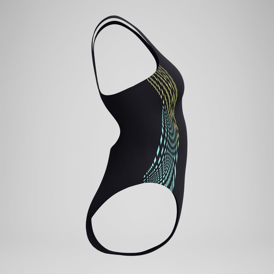 Placement Muscleback Swimsuit Black/Yellow | Speedo