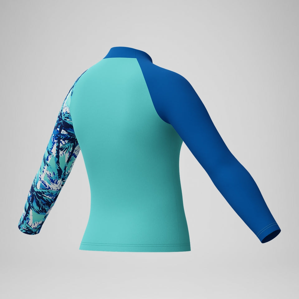 Boys' Printed Long Sleeve Rash Top Blue | Speedo