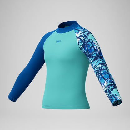 Boys' Printed Long Sleeve Rash Top Blue | Speedo