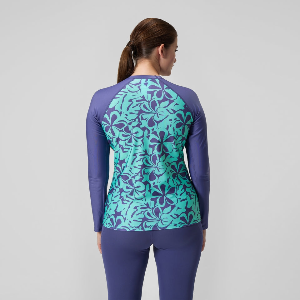 Printed Long Sleeve Rash Top Blue/Green | Speedo