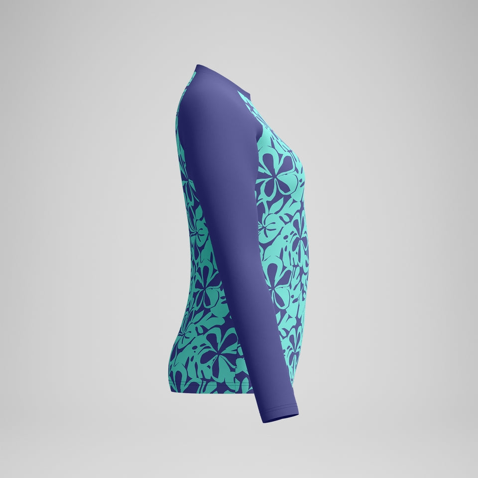 Printed Long Sleeve Rash Top Blue/Green | Speedo