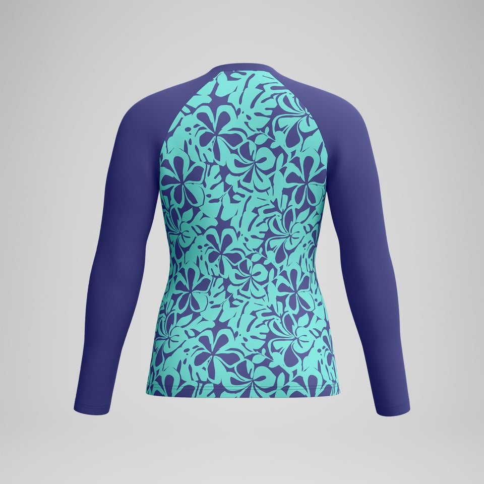 Printed Long Sleeve Rash Top Blue/Green | Speedo