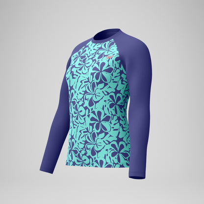 Printed Long Sleeve Rash Top Blue/Green | Speedo