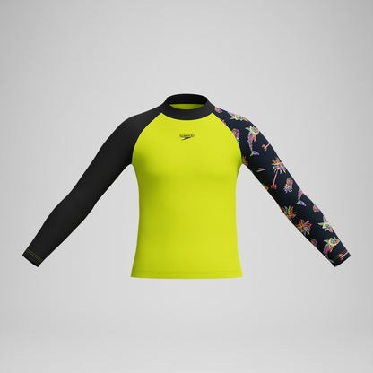 Boys' Printed Long Sleeve Rash Top Yellow | Speedo