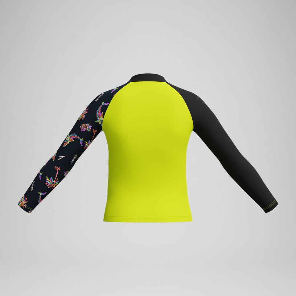 Boys' Printed Long Sleeve Rash Top Yellow | Speedo
