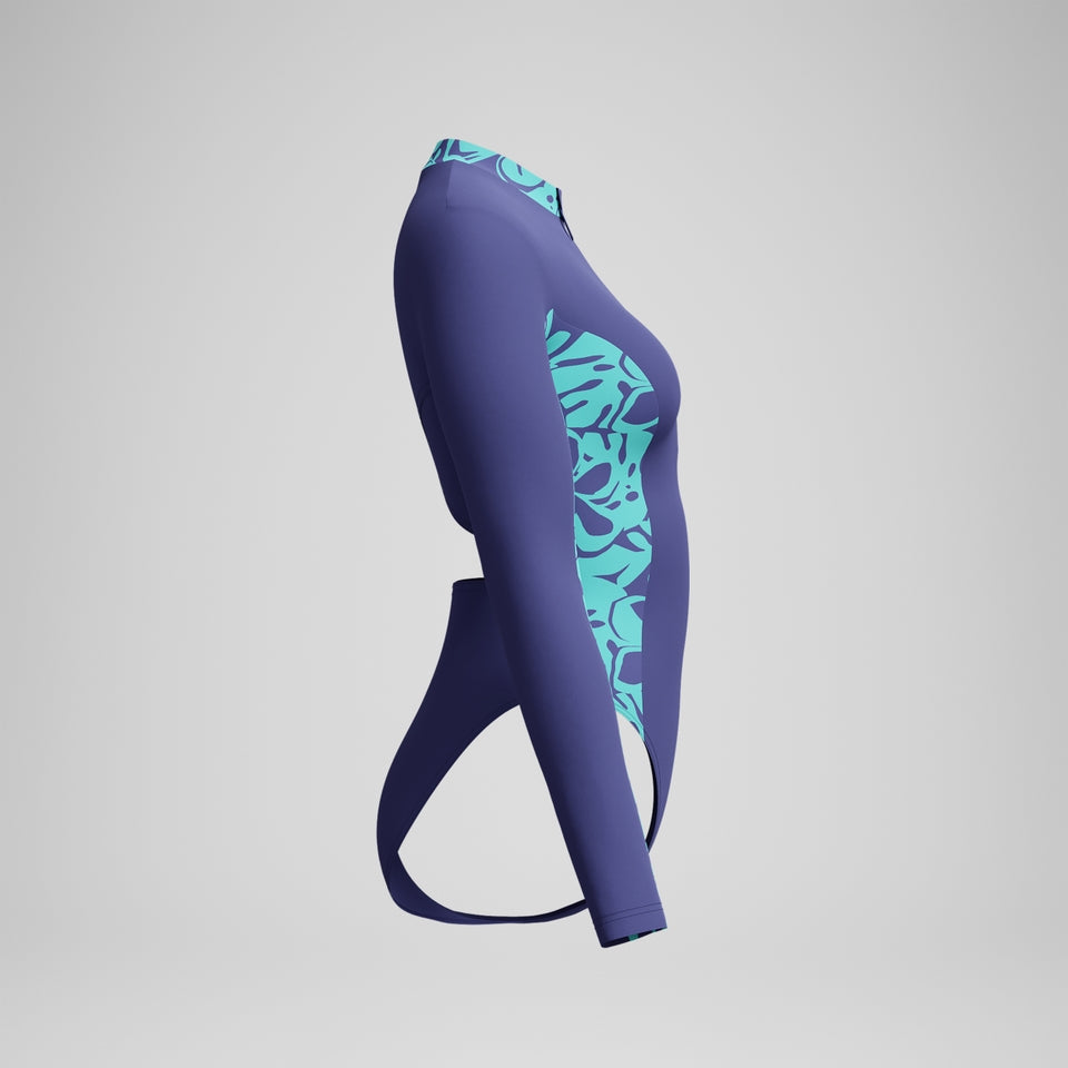 Long Sleeve Panel Swimsuit Blue/Green | Speedo