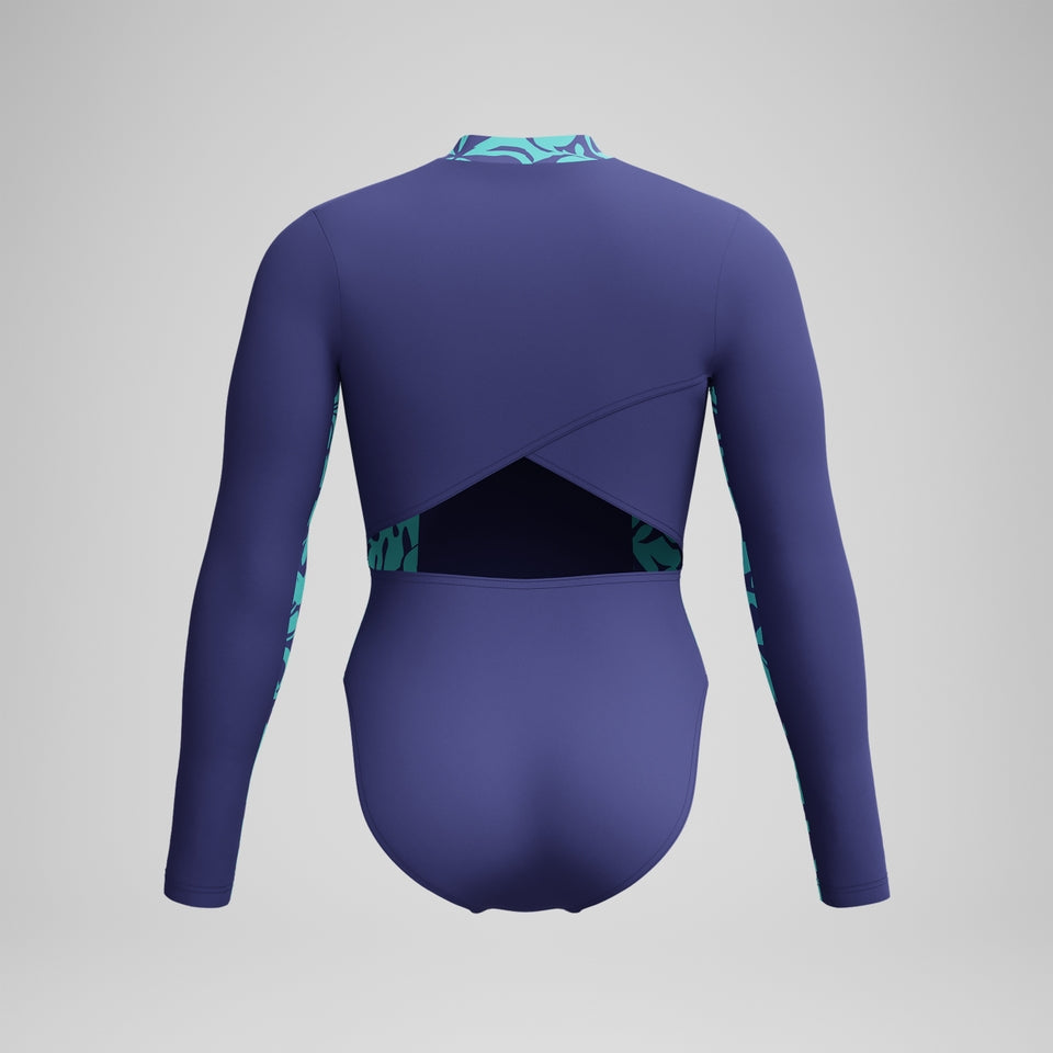Long Sleeve Panel Swimsuit Blue/Green | Speedo