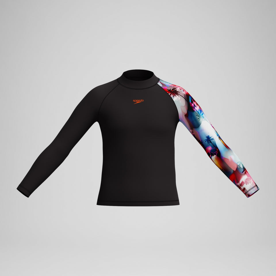Boys' Digital Long Sleeve Rash Top Black | Speedo