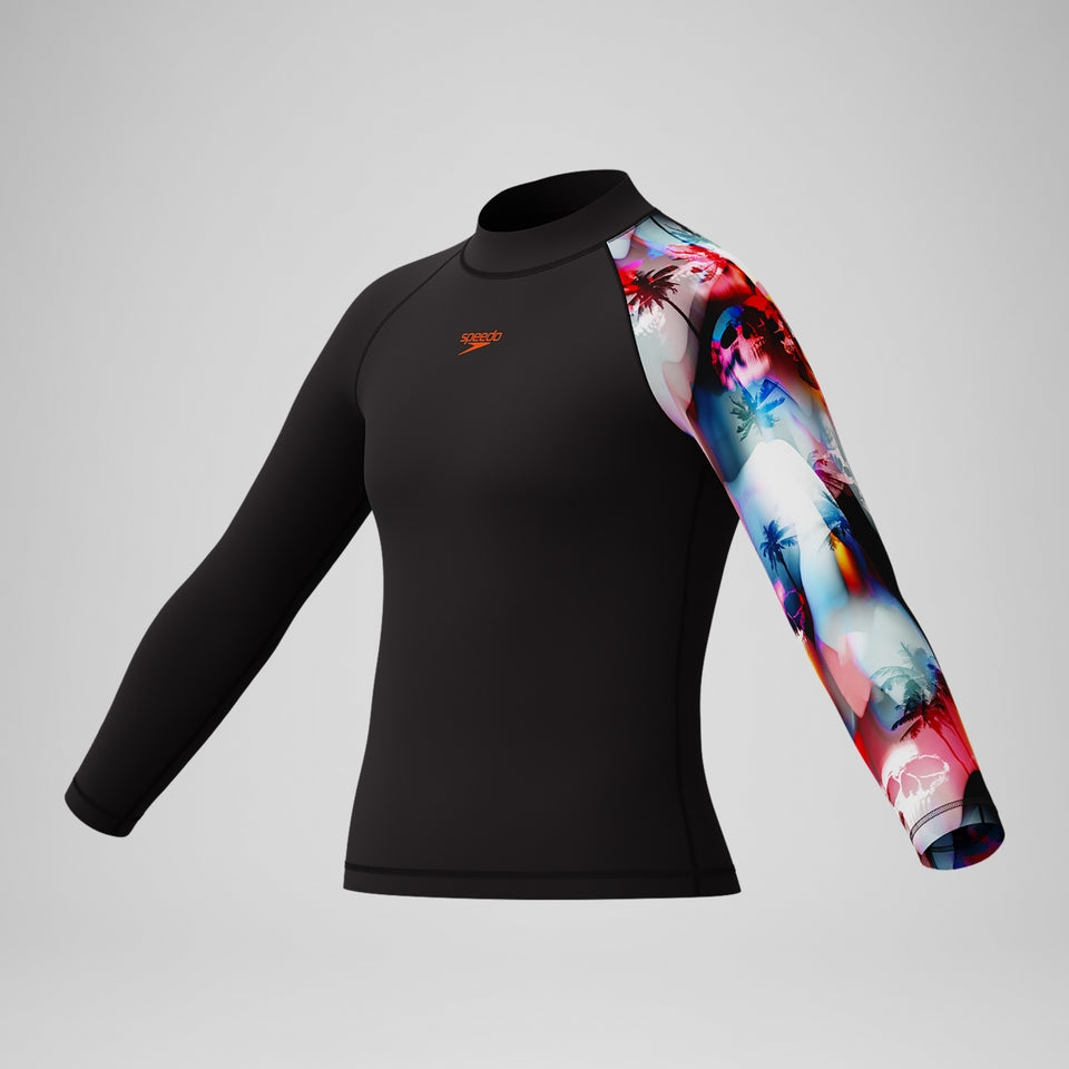 Boys' Digital Long Sleeve Rash Top Black | Speedo