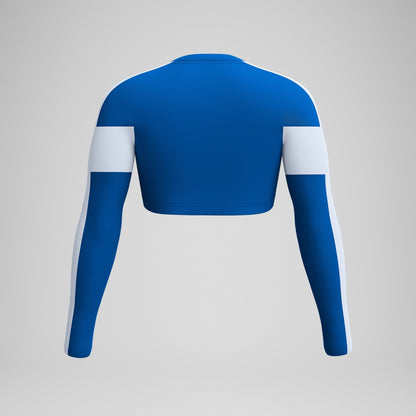 Jetstream Colourblock Long Sleeve Crop Rash Top Blue/White | Speedo