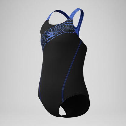 Girls' Medley Logo Swimsuit Black/Blue | Speedo