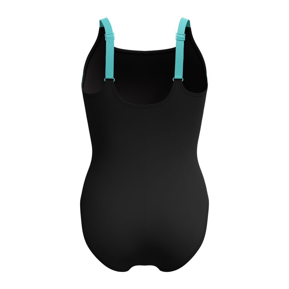 Shaping Solid Splice Swimsuit Black/Turquoise | Speedo