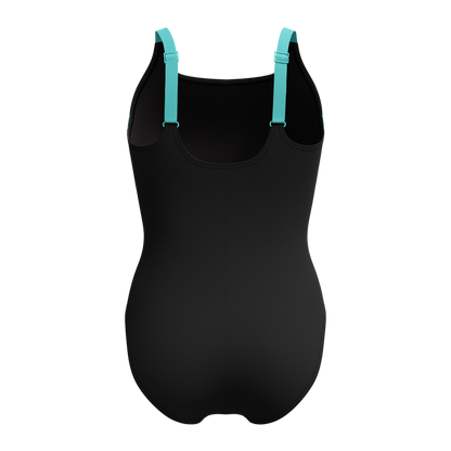 Shaping Solid Splice Swimsuit Black/Turquoise | Speedo
