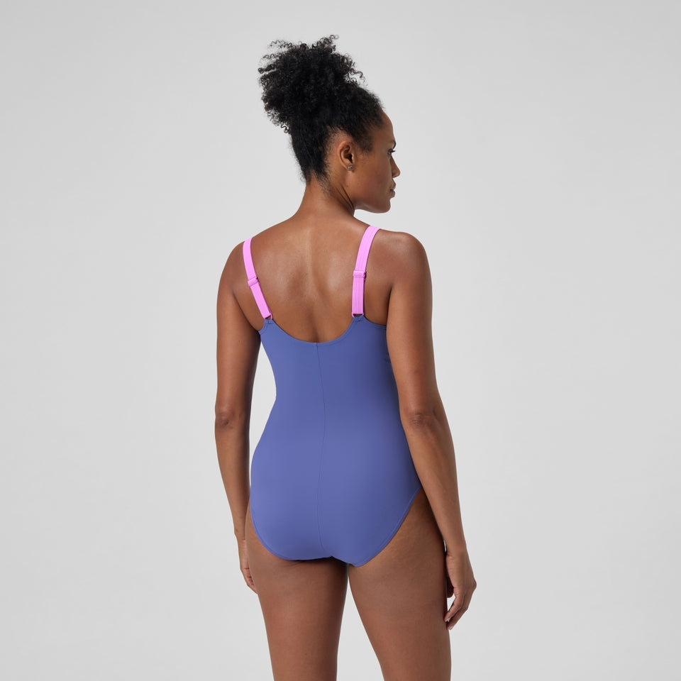 Shaping Solid Splice Swimsuit Purple/Pink | Speedo