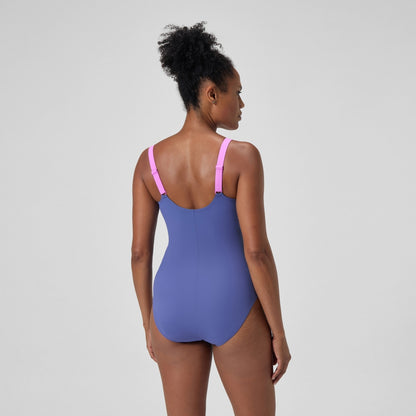Shaping Solid Splice Swimsuit Purple/Pink | Speedo