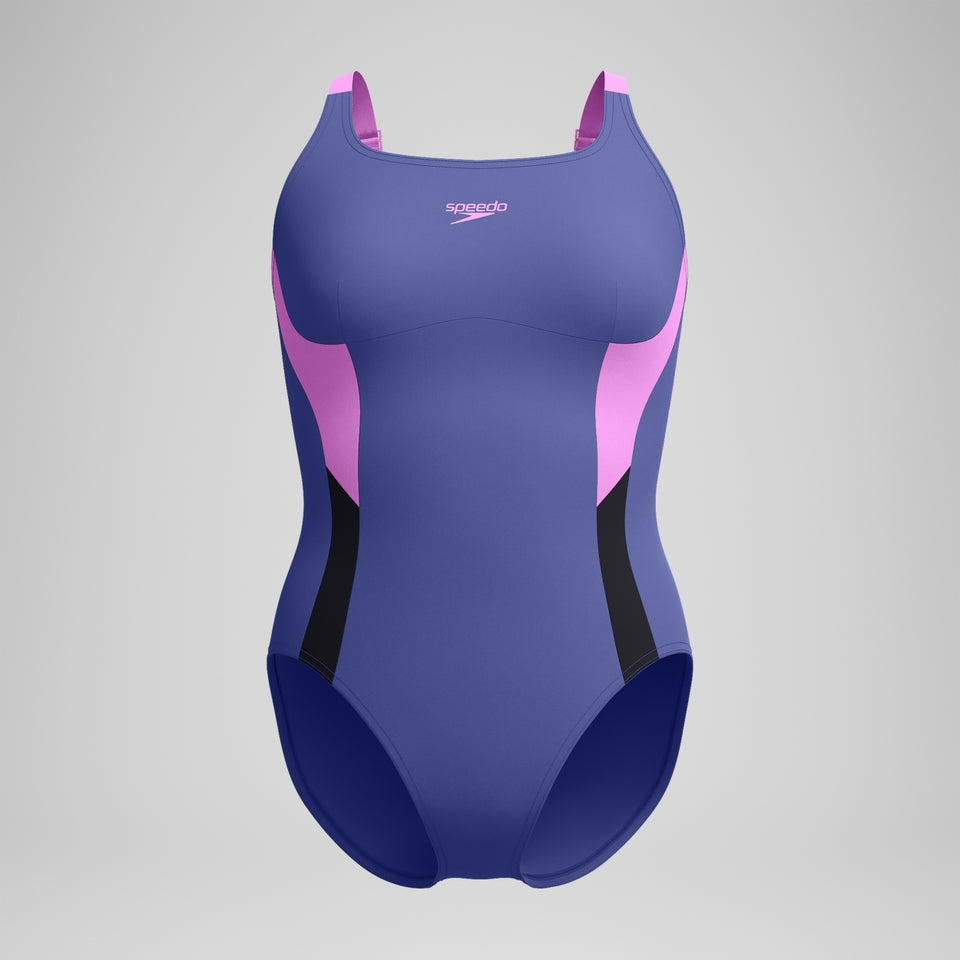 Shaping Solid Splice Swimsuit Purple/Pink | Speedo