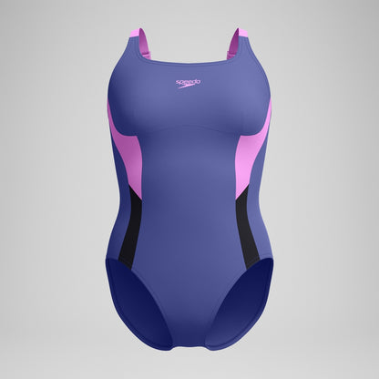 Shaping Solid Splice Swimsuit Purple/Pink | Speedo