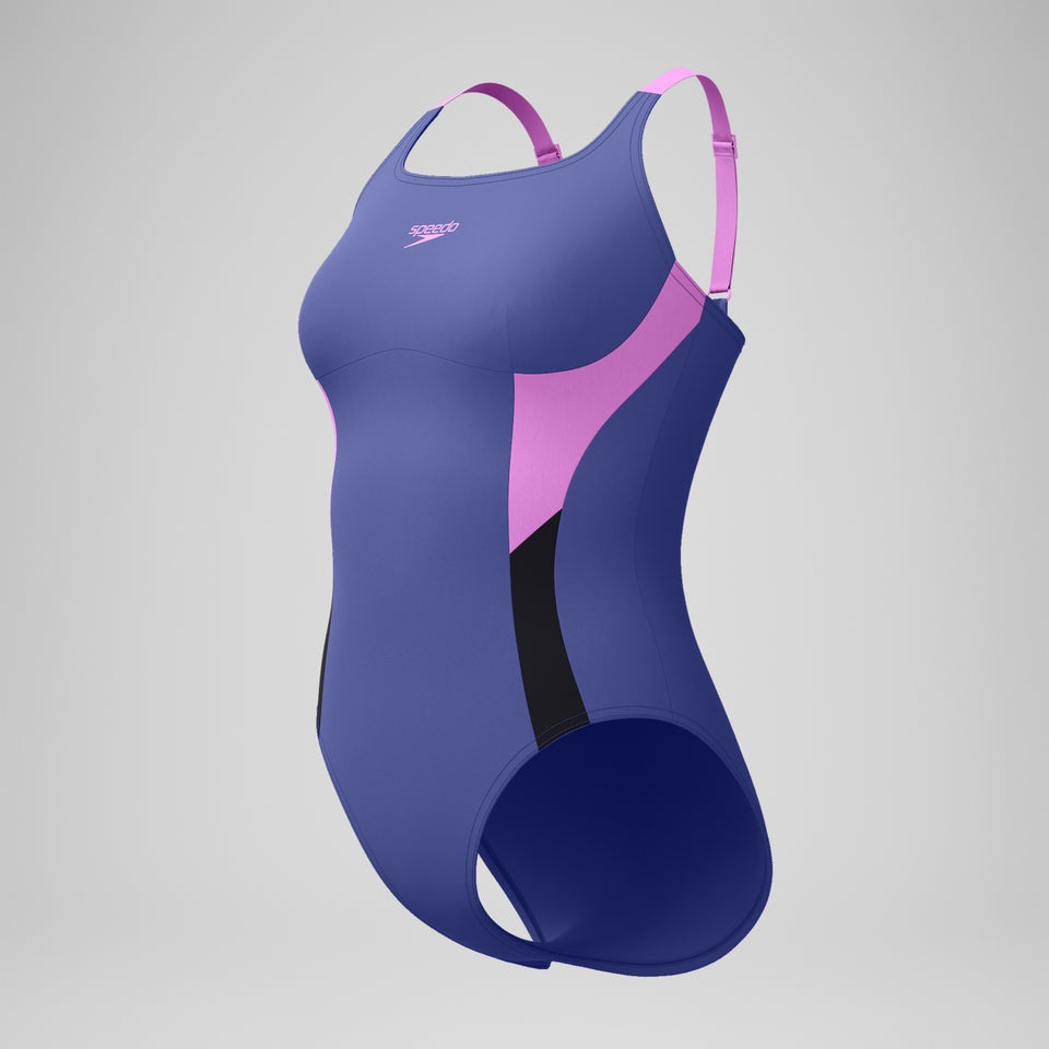Shaping Solid Splice Swimsuit Purple/Pink | Speedo