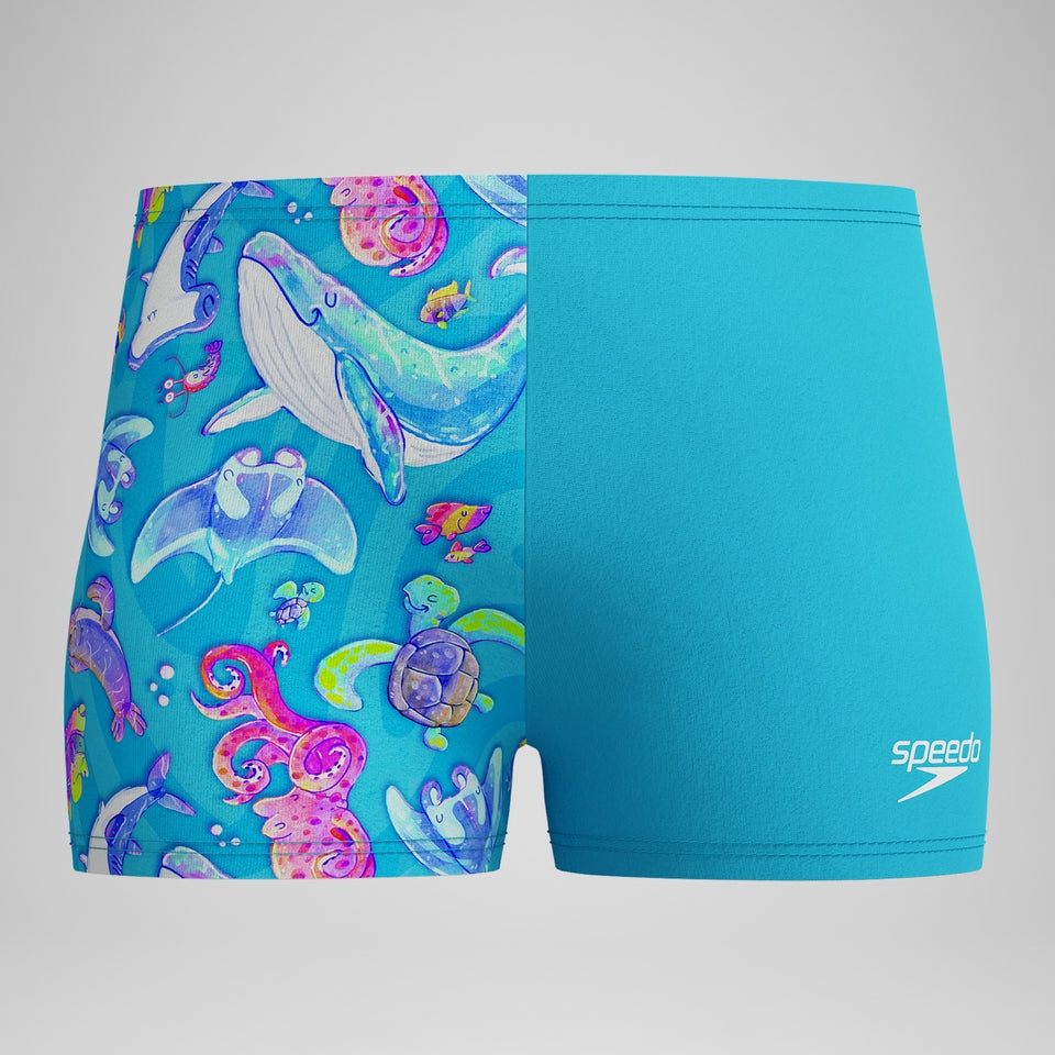 Boys' Learn to Swim Digital Printed Aquashort Blue | Speedo