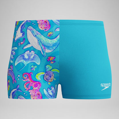 Boys' Learn to Swim Digital Printed Aquashort Blue | Speedo