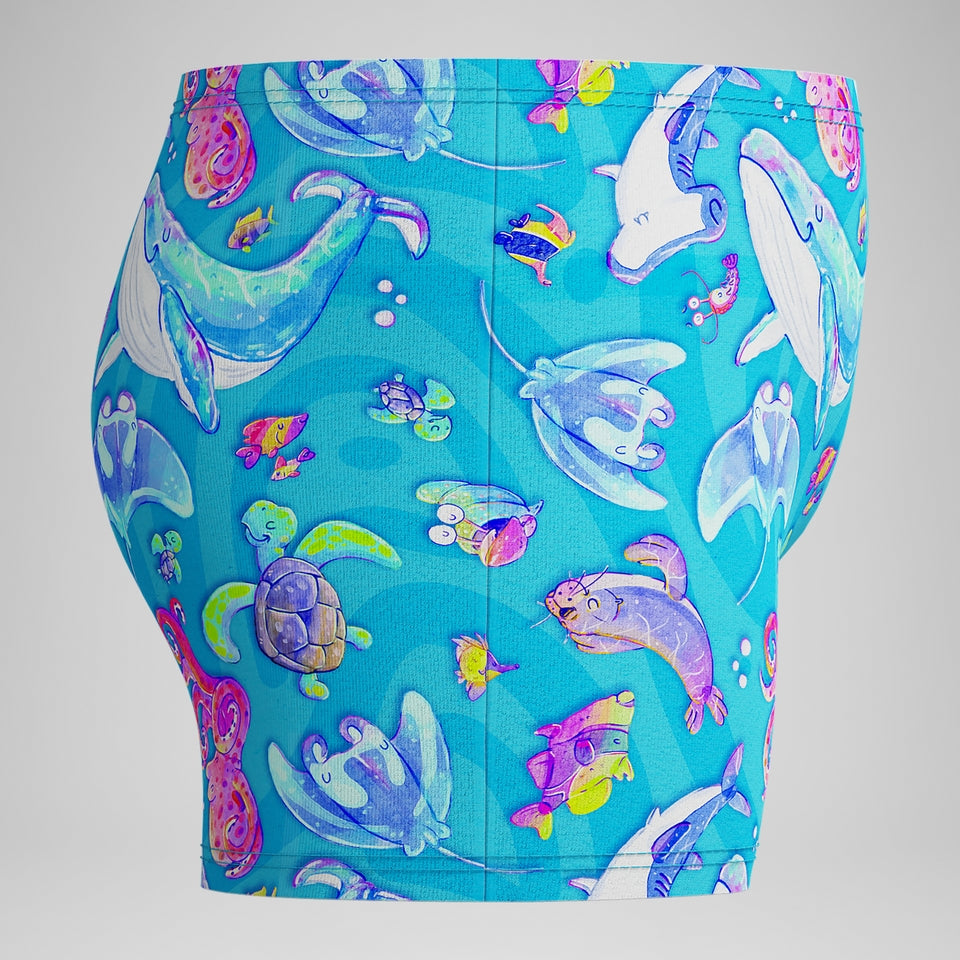 Boys' Learn to Swim Digital Printed Aquashort Blue | Speedo